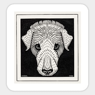 Dog's head (1920) by Julie de Graag (1877-1924) Sticker